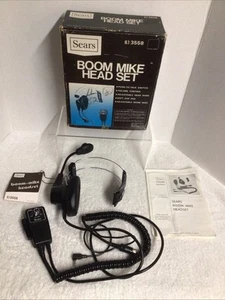 Vintage Sears Boom Mike Headset #61 3558 With Owners Manual Japan - Zdjęcie 1 z 11