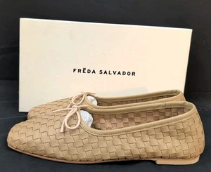 Freda Salvador Jada Handwoven Ballet Flat Shoes US 7.5M Latte Woven Calf (60943) - Picture 1 of 13