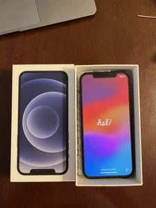 iPhone 12 64 Go débloqué noir occasion avec boite, sans accessoires - Photo 1 sur 4