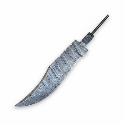 SHARD 11.5" Hand Forged Damascus Steel Bowie Knife Blank Blade Clip Point Supply - Image 1 of 4