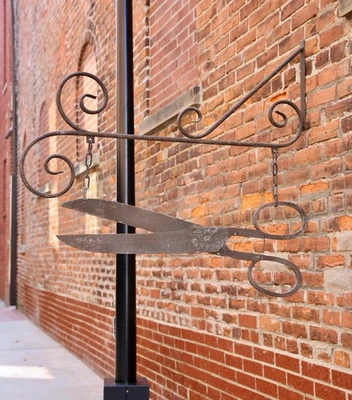 Antiguo cartel comercial de costura de costurera peluquería tijeras sastre modista de colección Foto 1 de 4