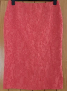 Laura Ashley light coral pink textured cotton rich midi skirt size 16 - Picture 1 of 4