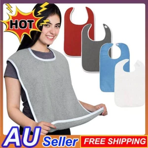 Adult Bibs, Adult The Eldly Bib Adult Washable Dining Bibs For Elderly 1-5PCS - Picture 1 of 46