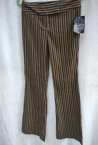 Pantalones elásticos para mujer Tracy Evans Limited talla 3 marrón bronceado rayas brote bajo - Imagen 1 de 7