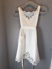 White Battenburg Lace Bib Apron Special Occasion Full New Heirloom Kitchen Maid 