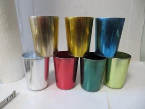 Vintage Bascal Aluminum 6oz. Tumbler Set of 7 Assorted colors - Picture 1 of 7