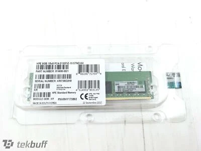 ✅ HPE 8GB 1RX8 PC4-2133P-E-15 STND Single Rank DDR4-2133 (819880-B21) - Image 1 of 2