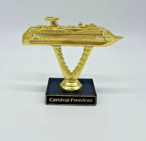 Carnival FREEDOM Gold 1st Trophy Plastic Ship on a Stick Cruise Line MDR Brand - Picture 1 of 4