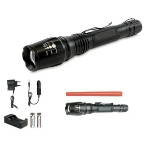 TORCIA 10000 LUMEN TATTICA/MILITARE LED T6 RICARICABILE CON ZOOM BL-8668 + CONO - Foto 1 di 4