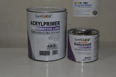 SETRA VERNICI Fondo Acrilico 480 NERO Con Catalizzatore Setra - Carrozzeria auto e moto