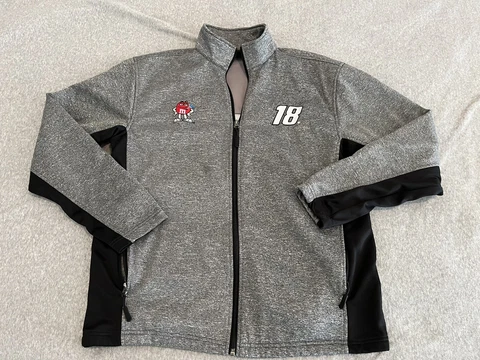 NASCAR Kyle Busch #18 M&M'S Jacket Chase Authentics Gray Full Zip Medium Cover