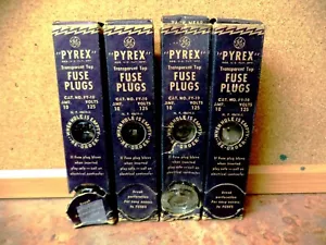 4 - Boxes of 5 Vintage PRYEX Glass Screw Plug Fuses, General Electric USA - Picture 1 of 5