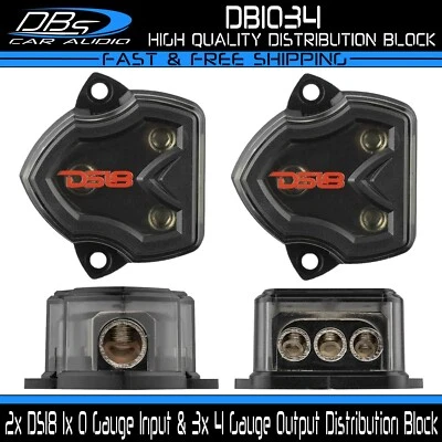 2x DS18 Power Ground Distribution Block 1x 0 Gauge Input & 3x 4 Gauge Output - Image 1 of 4