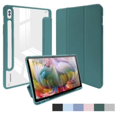 For Samsung Galaxy Tab A7 A8 S6 Lite S7 S8+ Ultra PU Leather Case Cover Pen Slot - Image 1 of 4