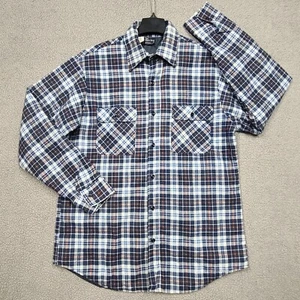 Vintage 80er JC Penney Shacket Herren LT Flanell gesteppt Nylon gefüttert The Mens Shop USA - Bild 1 von 12