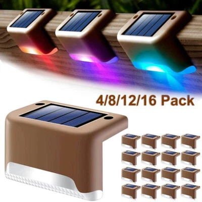 4Pcs Solar LED Deck Lights Outdoor Path Garden Pathway Stairs Step Fence Lamp US - Image 1 of 4
