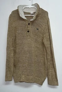 Carters Sweater Boys Size 7 Brown Marled Knit 3 Button Mock Neck Pullover Tan - Picture 1 of 5
