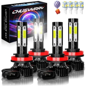 For Nissan Sentra 2013-2020 4X 6000K 4-Side LED Headlight Hi/Lo Beam Bulbs Kit - Picture 1 of 13