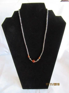 COLLAR/COLGANTE DE PIEDRA PRECIOSA DE CURACIÓN DE 18" CON PIEDRA REDONDA DE CORNALINA - Imagen 1 de 2