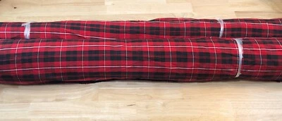 Tela escocesa Dupioni roja/negra/blanca 100 % seda 44" de ancho por yarda  Foto 1 de 4