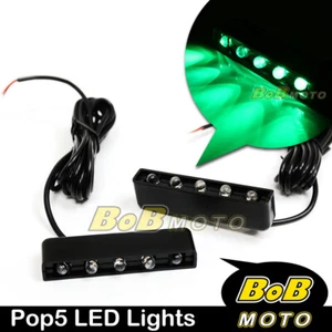 Universal Pop5 TTL Green LED 12V Footpegs Lights For Buell Motorcycles Bikes - Picture 1 of 1