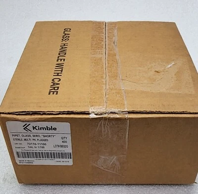 KIMBLE Sterile Disposable 1 mL Glass Serological Pipette Multipack CASE OF 400 - Image 1 of 4