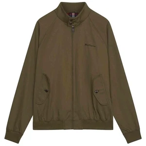 Ben Sherman karierte gefütterte klassische Bomber-/Harringtonjacke für Herren - Camouflage grün - Bild 1 von 2