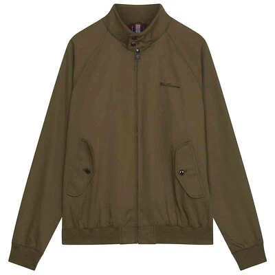 Mens Ben Sherman Checked Lined Classic Bomber / Harrington Jacket - Camo Green - Image 1 of 2