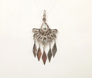 Vintage 925 Solid Sterling Silver Native American Southwestern Designed Pendant