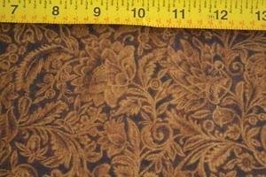 By 1/2 Yd, Brown Floral on Black Quilt Cotton, RJR, Jinny Beyer/Summer Lily,B672 - Picture 1 of 6