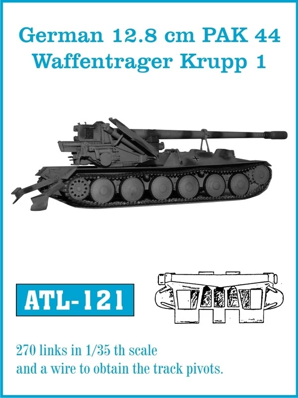 FRIULMODEL  ATL-121 German 12.8cm PAK 44 / Waffentrager Krupp 1  Scala   1/35 - Immagine 1 di 1