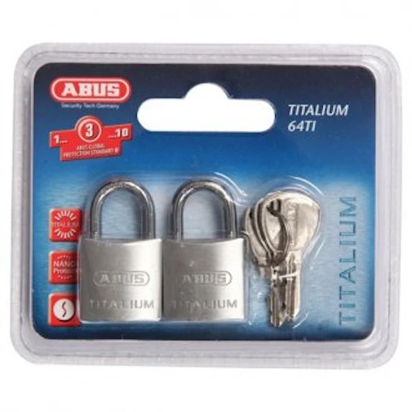ABUS Titalium Padlock-PADLOCKS KEYED ALIKE - Postage- 64TI20TWINSC