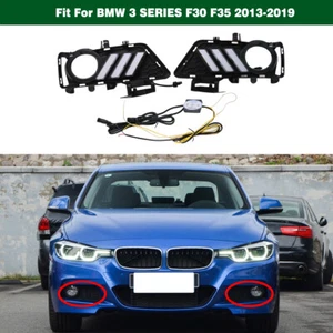 Pair DRL White Yellow Daytime Running Lights For BMW 3 Series F30 F35 2013-2019 - Picture 1 of 8