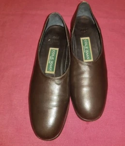 Cole Haan Memory Flex bequeme schwarze Leder-Slipper einfache Zehenpartie ~ 7M - Bild 1 von 5