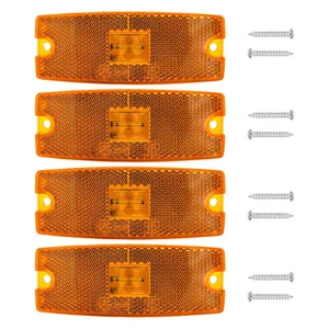 4 x Gelb LED Seitenmarkierungsleuchten Reflektor für Wohnmobil Wohnwagen Anhänge - Zdjęcie 1 z 8