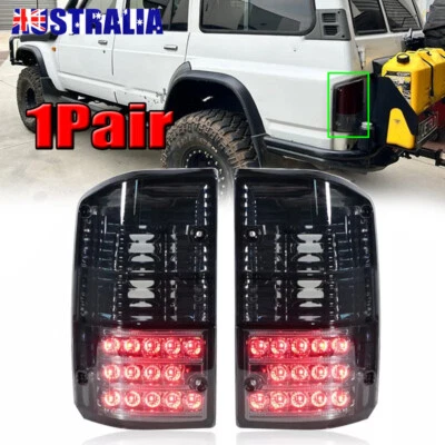 1Pair Rear Tail Light For Nissan Patrol GQ Y60 GR 1987 1988-1997 Black BrakeLamp - Image 1 of 4
