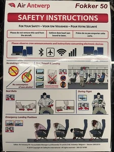 safety card Fokker F50 - Photo 1/2