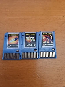 Mega Man Battlechip Lot of 3 Cybersword Attach+10, Heatshot - Picture 1 of 2