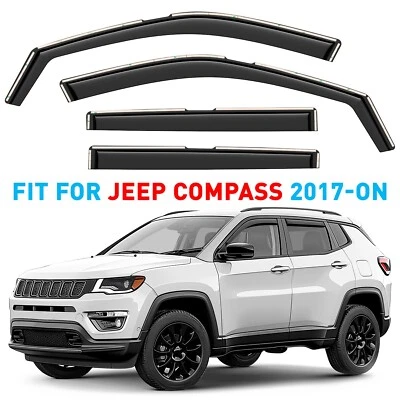 Protectores de lluvia viseras de ventilación para Jeep Compass 2017-2025 Foto 1 de 4