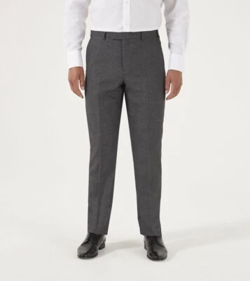 Skopes Hombre Harcourt Ajustado Traje Pantalón En Gris Cintura 28-46 - Imagen 1 de 4