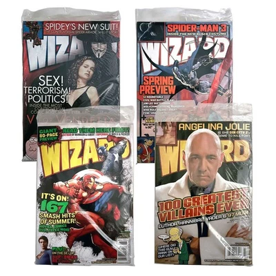 Wizard Magazine Lot of 4 Issues #174, 175, 176, 177 Unsealed w/Swag HQ Condition - Image 1 of 4