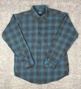Patagonia Flanellhemd Herren M blau kariert Bio Baumwolle Langarm Knopfleiste - Bild 1 von 6