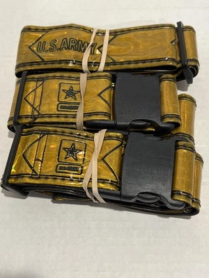 Lot of 3 -US Army Yellow Reflective PT Belt, Safety Adjustable #54u - Image 1 of 3
