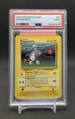 PSA 9 Base Set Unlimited Magnemite 53/102 Pokemon Cards 1999 - Image 1 of 2