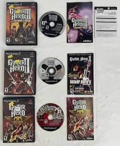 Sony PlayStation 2 PS2 Guitar Hero Aerosmith 2 II 3 III Legends Of Rock Game Lot - Picture 1 of 7