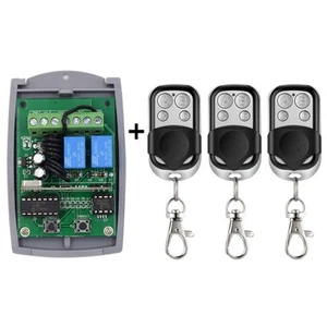 Universal RF Receiver 433.92MHz 2 Channel 3 Remotes Gate Garage Door Barrier Kit - Picture 1 of 6