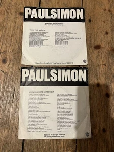 JOB LOT 2 PAUL SIMON PROMO 7”s HEARTS AND BONES WHEN NUMBERS GET SERIOUS ‘82 VG+ - Picture 1 of 4