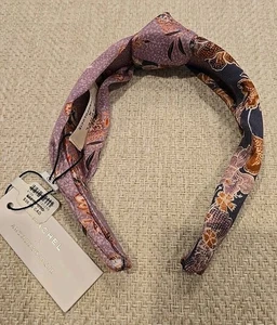 Anthropologie x Kachel Floral Knotted Headband Dusty Pink Multi One Size NWT - Picture 1 of 5