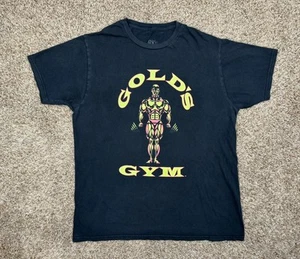 Gold’s Gym T-Shirt Men’s Medium Black Short Sleeve Graphic Logo Crew Neck - Picture 1 of 9
