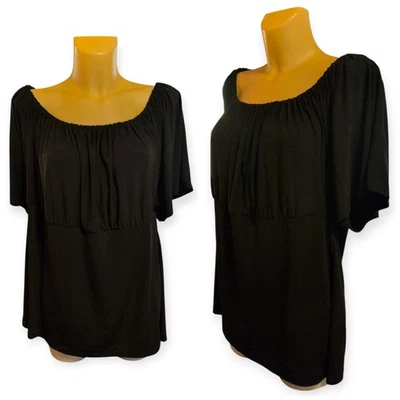 Blusa estilo babydoll elástica negra lisa Maurices talla 3X Foto 1 de 4